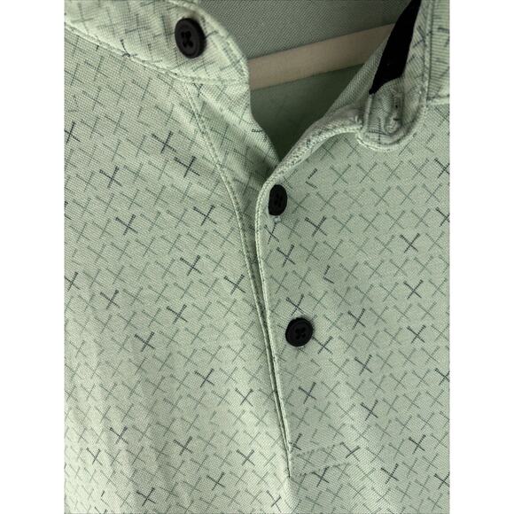 VRST Men's Broken Tees Print Polo Muted Mint Short Sleeve Large - Picture 3 of 9